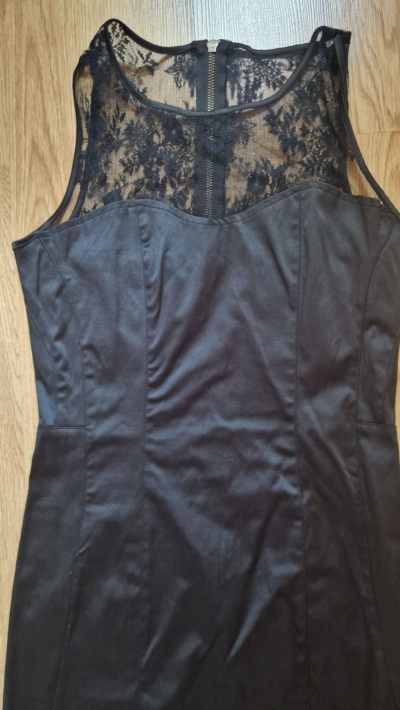 Vestido negro encaje corsé Stradivarius M – photo 14